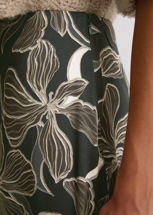 Flared maxi skirt shaped — Dark Brown