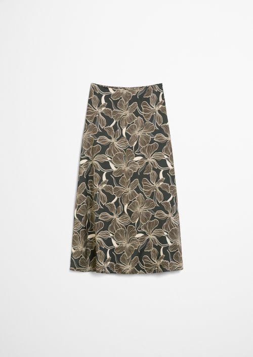 Flared maxi skirt shaped — Dark Brown