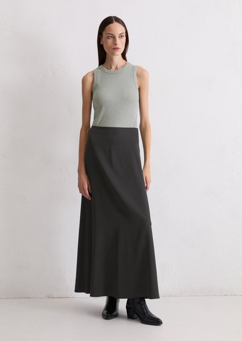 Flared long satin skirt — Cloudburst