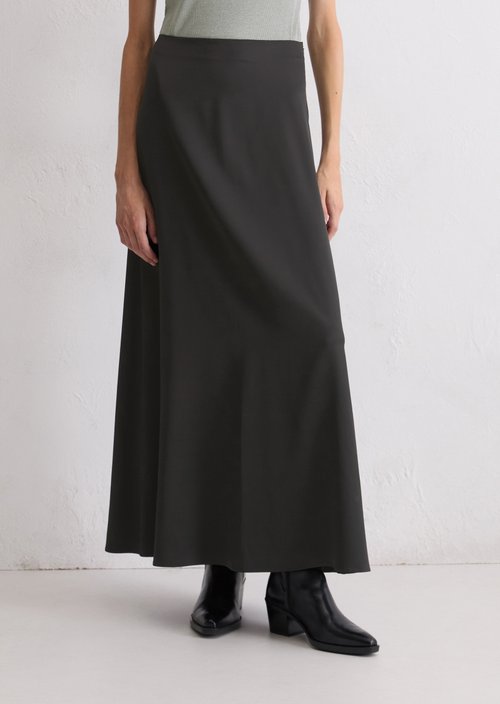 Flared long satin skirt — Cloudburst