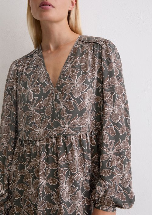 Print dress loose — Dark Grey