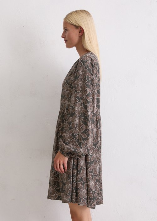 Print dress loose — Dark Grey