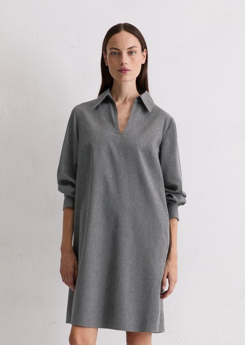 Flannel dress regular — Rocky Grey Melange