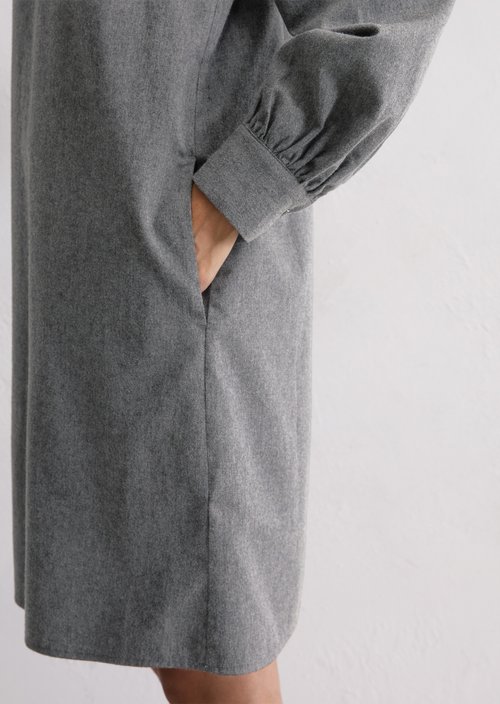 Flannel dress regular — Rocky Grey Melange