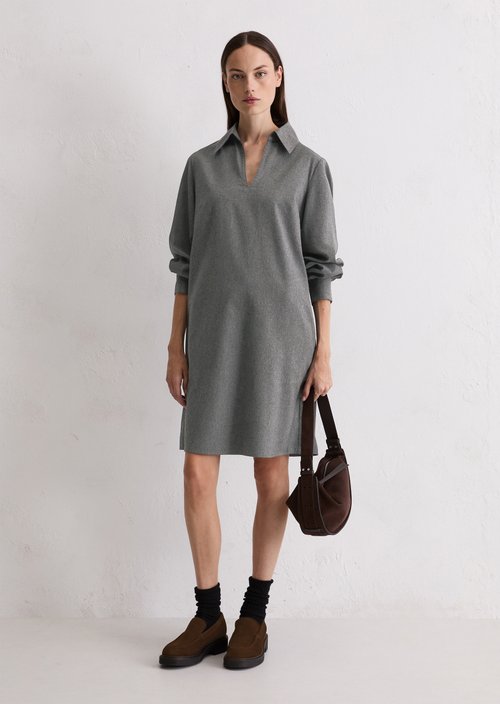 Flannel dress regular — Rocky Grey Melange