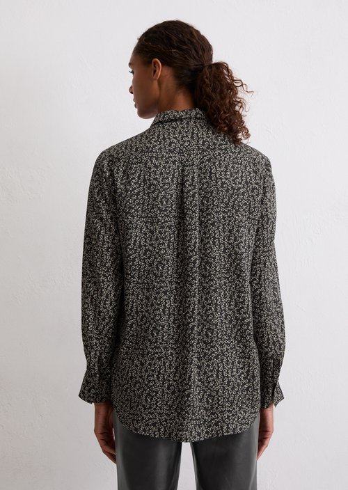 Relaxed print blouse — Dark Grey