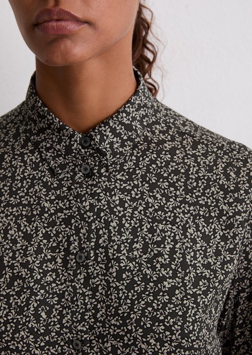 Relaxed print blouse — Dark Grey