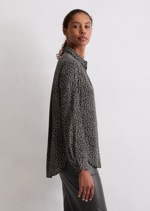 Relaxed print blouse — Dark Grey