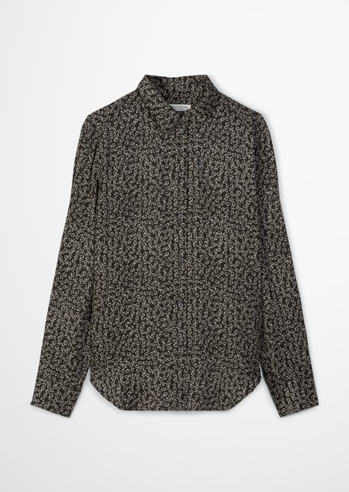 Relaxed print blouse — Dark Grey