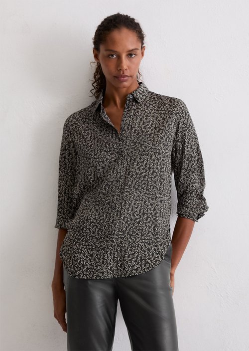 Relaxed print blouse — Dark Grey