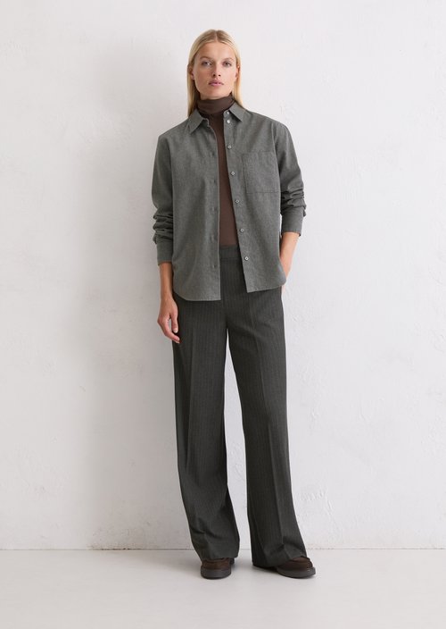 Flannel blouse regular — Rocky Grey Melange