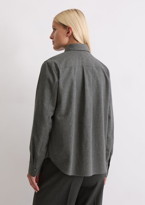 Flannel blouse regular — Rocky Grey Melange