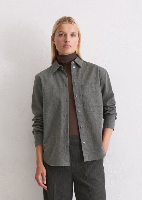 Flannel blouse regular — Rocky Grey Melange