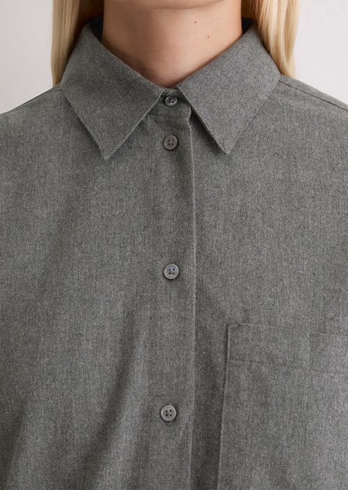 Flannel blouse regular — Rocky Grey Melange