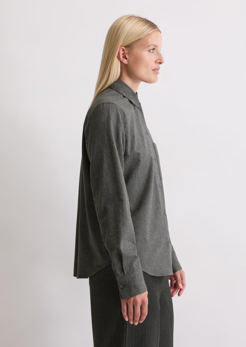 Flannel blouse regular — Rocky Grey Melange