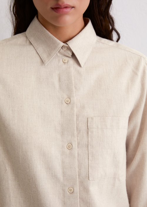 Flannel blouse regular — Chalky Mauve Melange