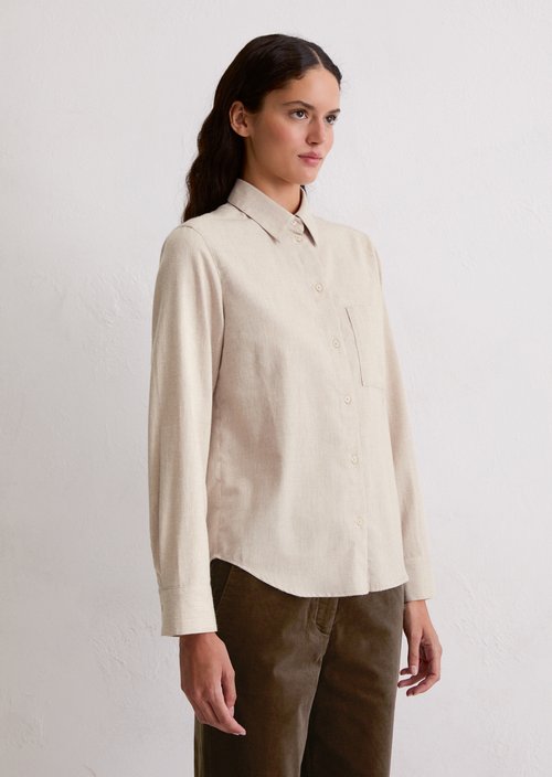 Flannel blouse regular — Chalky Mauve Melange
