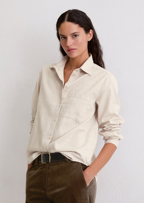 Flannel blouse regular — Chalky Mauve Melange