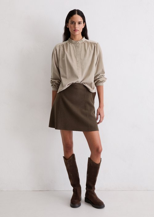 Loose velvet blouse — Chalky Mauve