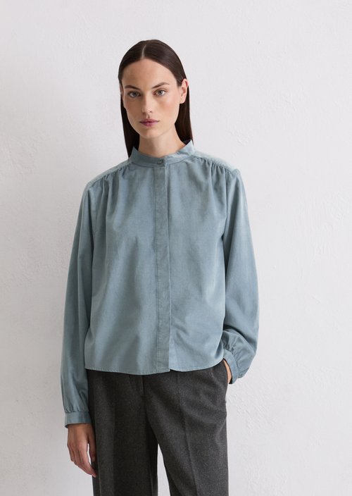 Loose velvet blouse — Slate Blue