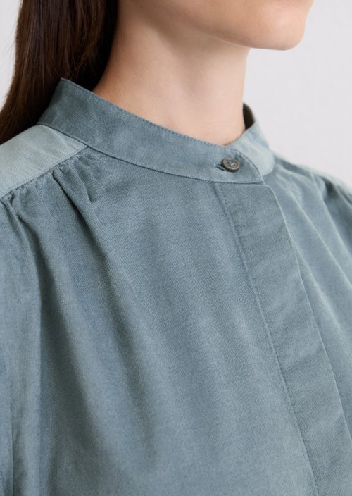 Loose velvet blouse — Slate Blue