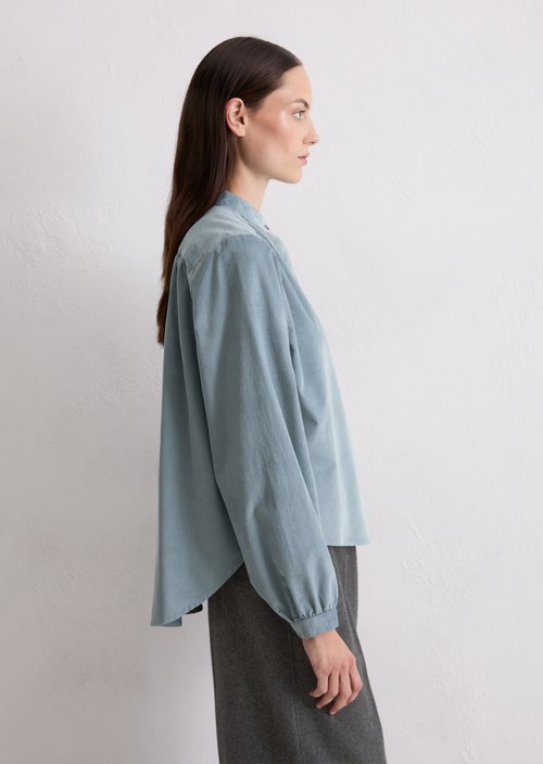 Loose velvet blouse — Slate Blue
