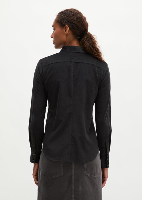 Fitted velvet blouse — Broken Graphite
