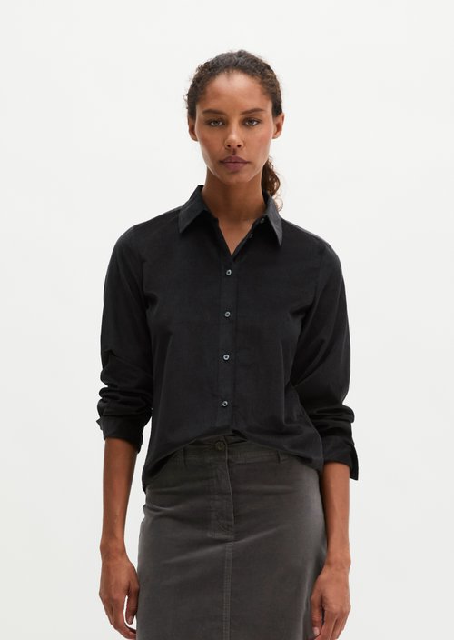 Fitted velvet blouse — Broken Graphite