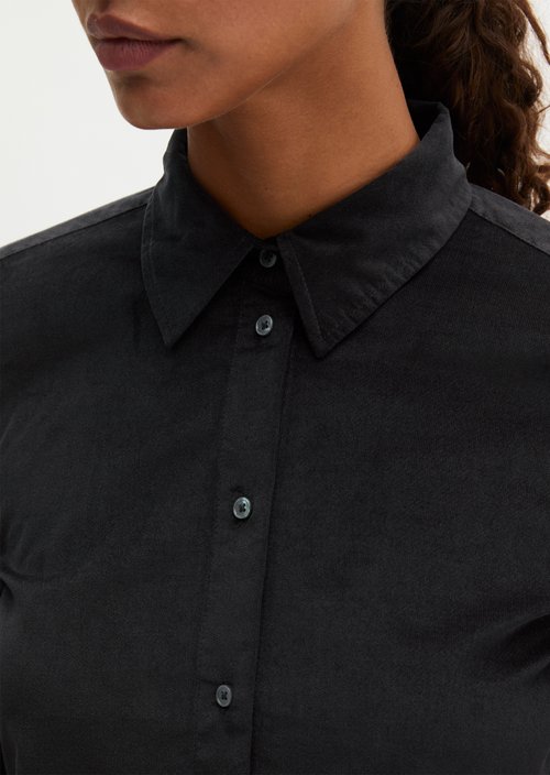 Fitted velvet blouse — Broken Graphite