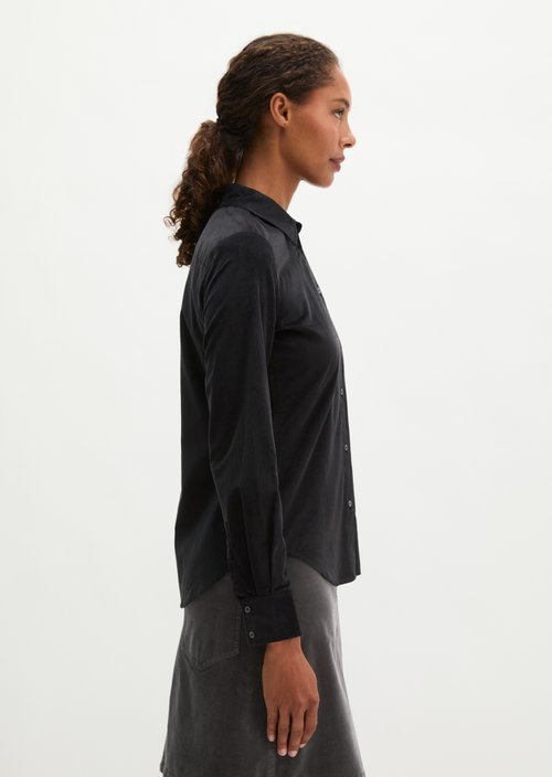 Fitted velvet blouse — Broken Graphite