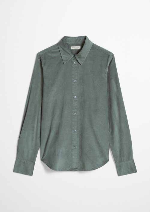 Fitted velvet blouse — Foggy Blue