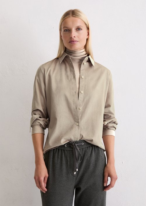 Fitted velvet blouse — Chalky Mauve