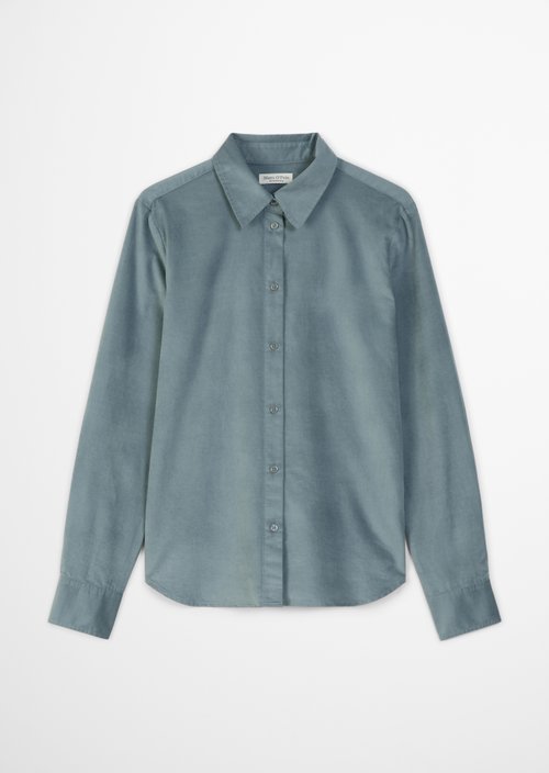 Fitted velvet blouse — Slate Blue