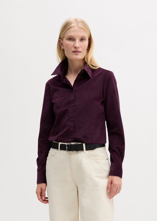 Fitted velvet blouse — Pure Plum