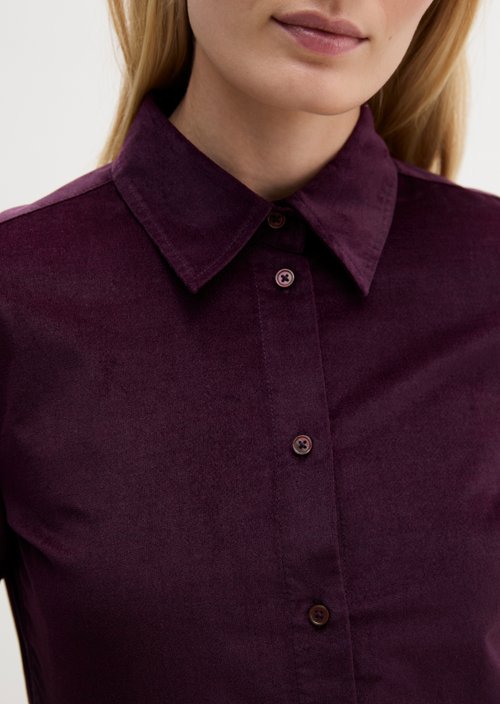 Fitted velvet blouse — Pure Plum