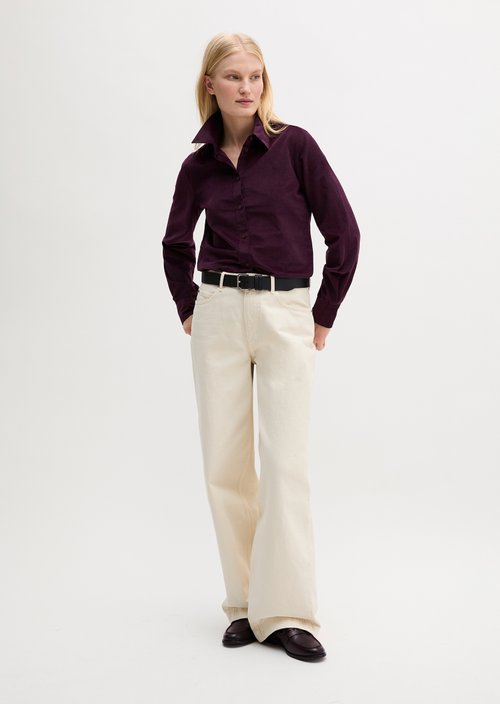 Fitted velvet blouse — Pure Plum