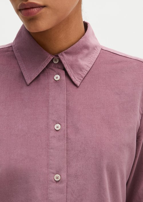 Fitted velvet blouse — Gentle Mauve