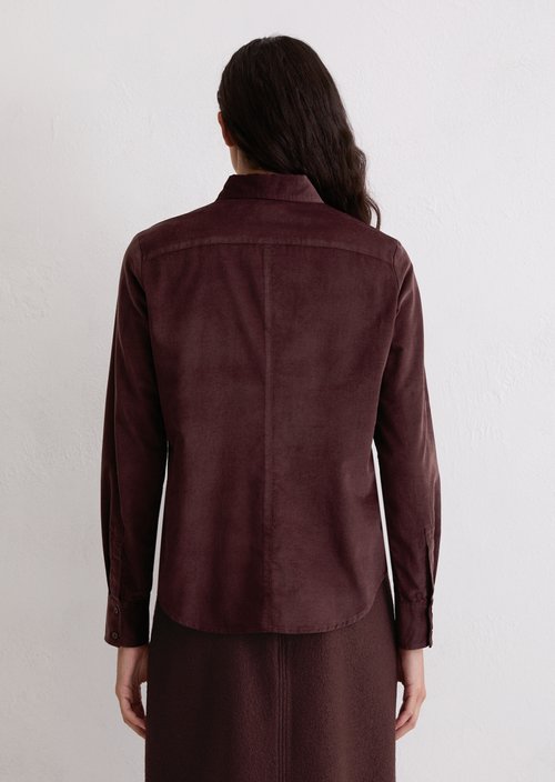 Fitted velvet blouse — Black Cherry