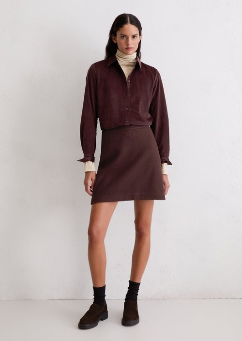 Fitted velvet blouse — Black Cherry