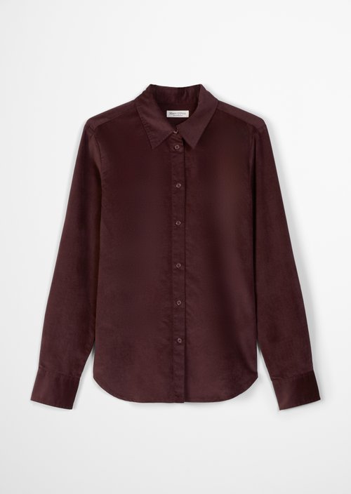 Fitted velvet blouse — Black Cherry