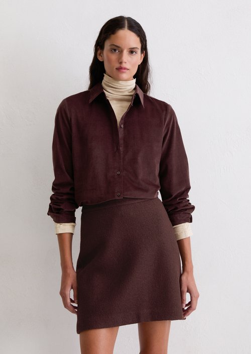 Fitted velvet blouse — Black Cherry