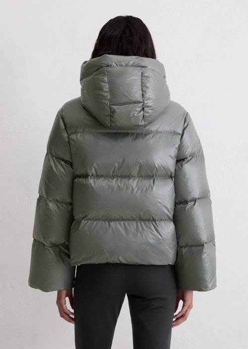 Shiny puffer down jacket relaxed — Castlerock (alternate view)