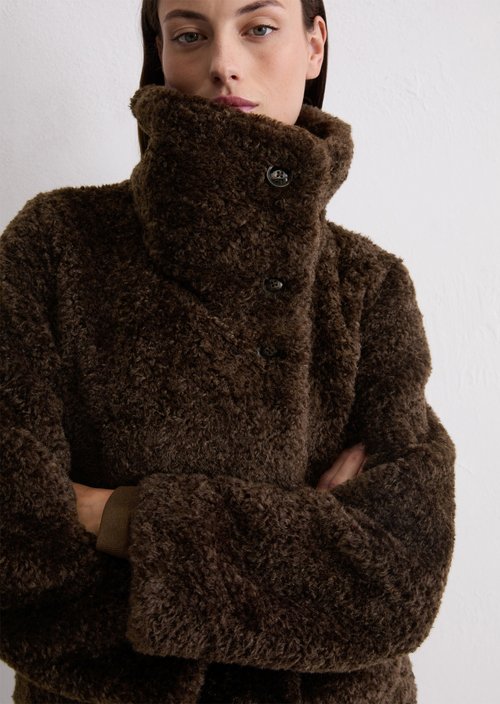 Relaxed teddy jacket — Shaded Brown