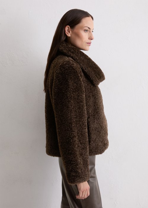 Relaxed teddy jacket — Shaded Brown