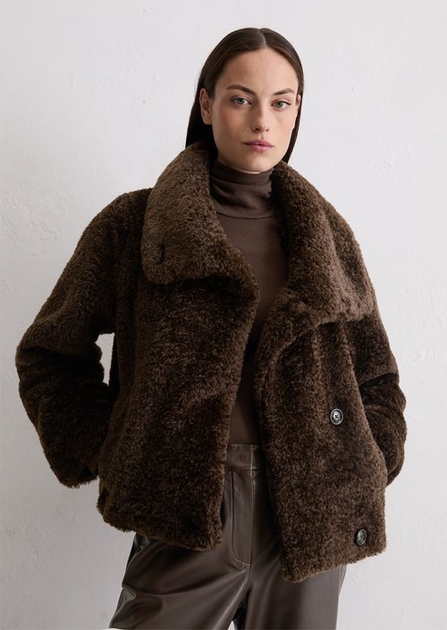 Relaxed teddy jacket — Shaded Brown