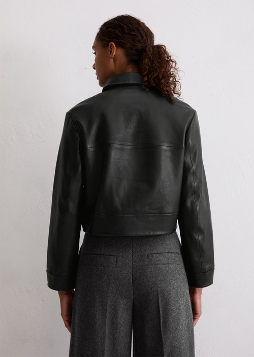 Leather jacket relaxed — Black