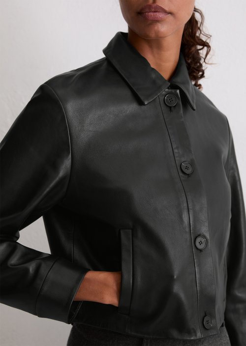 Leather jacket relaxed — Black