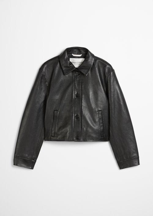 Leather jacket relaxed — Black