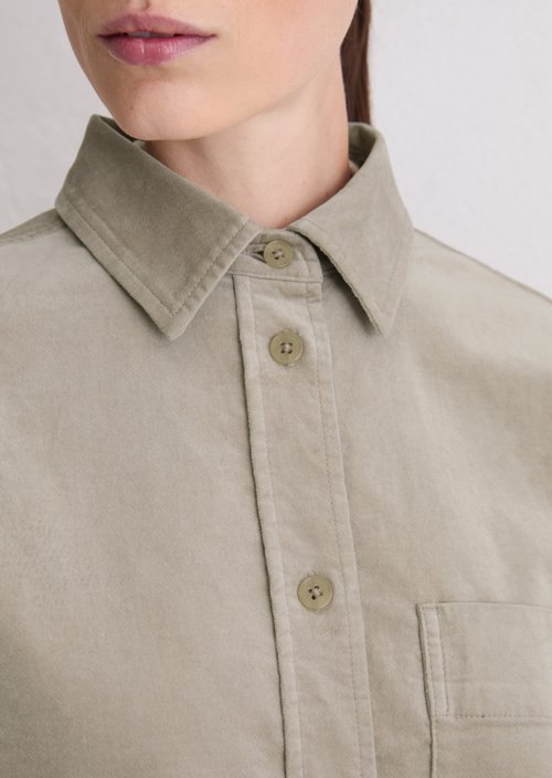 Relaxed velvet overshirt — Chalky Mauve