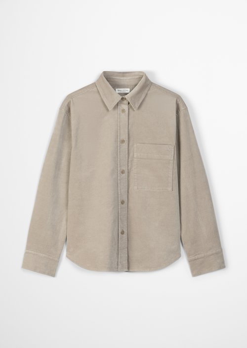Relaxed velvet overshirt — Chalky Mauve